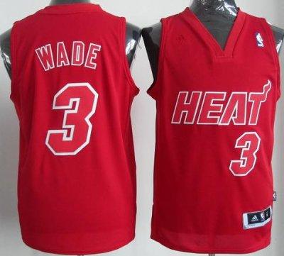 Miami Heat 3# Dwyane Wade Red Revolution 30 Swingman NBA Jersey Christmas Style Red Number