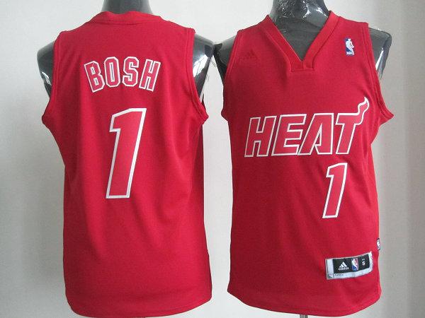 Miami Heat 1 Chris Bosh Red Revolution 30 Swingman NBA Jerseys Christmas Style Red Number