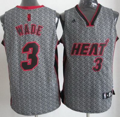 Miami Floridians 3 Dwyane Wade Grey Static Fashion Swingman NBA Jerseys