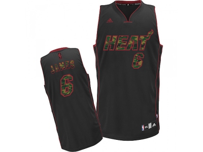 nba miami heat #6 james black(camo fashion swingman)