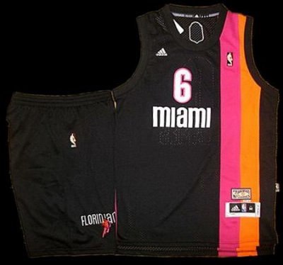 Miami Floridians 6 Lebron James Black ABA Hardwood Classic Swingman Jersey & Shorts Suit