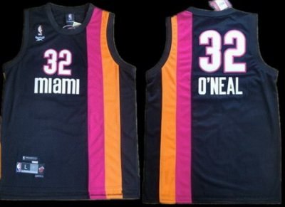 Miami Floridians 32 Shaquille O'Neal Black ABA Hardwood Classic Swingman Jersey