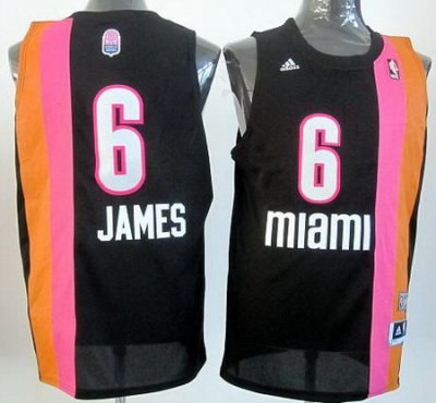 Miami Floridians 6 Lebron James Black ABA Hardwood Classic Swingman Jersey