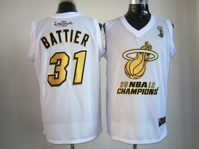 nba miami heat #31 battier white(2012 champions)