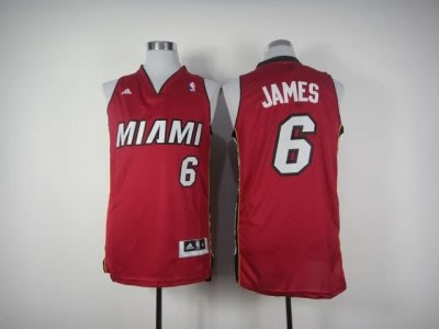 nba miami heat #6 james red(revolution 30 swingman)