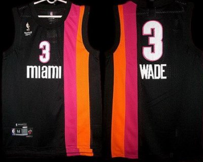 Miami Floridians 3 Dwyane Wade Black ABA Hardwood Classic Swingman Jersey