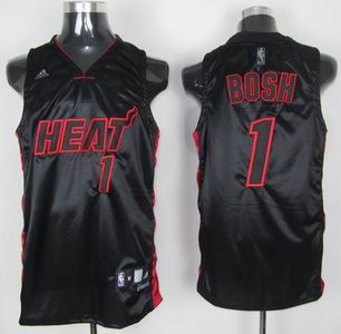 Miami Heat 1 Chris Bosh Black Red&Black Number Jersey