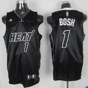 Miami Heat 1 Chris Bosh black white name jerseys