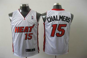 Miami Heat 15 CHALMERS white jersey