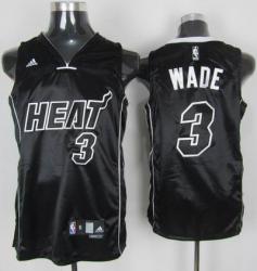 NBA Minmi Heat #3 Dwyane WADE Black Jerseys swingman