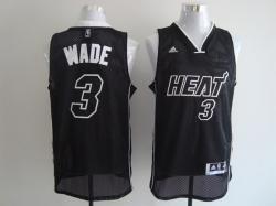 NBA Miami Heat #3 Wade Black jerseys Revolution