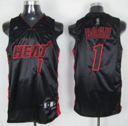 NBA Miami Heat #1 Bosh Black Jerseys