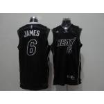 nba miami heat #6 james black(full black)