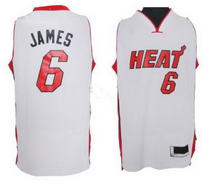 2011 Miami Heat 6 LeBron James White New Revolution 30 Basketball Jersey