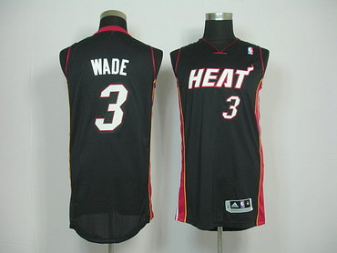 Miami Heat 3 Dwyane Wade New Revolution 30 Replica Road black Jersey