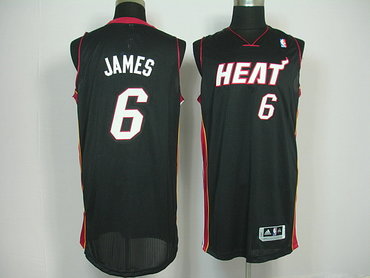 Miami Heat 6 LeBron James New Revolution 30 Replica black Jersey