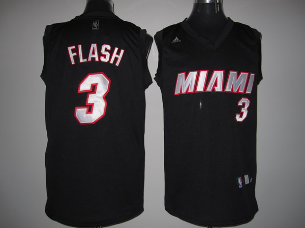 Miami Heat 3 Dwyane Wade Flash black Fashion Jersey