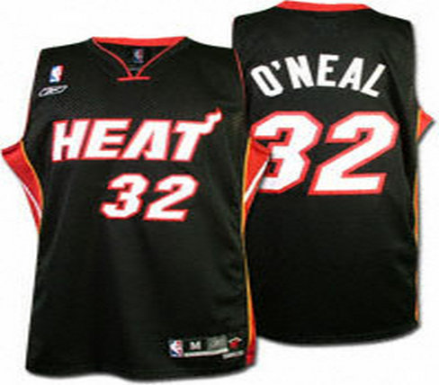 NBA Miami Heat #32 Shaquille O Neal Black Swingman Jersey