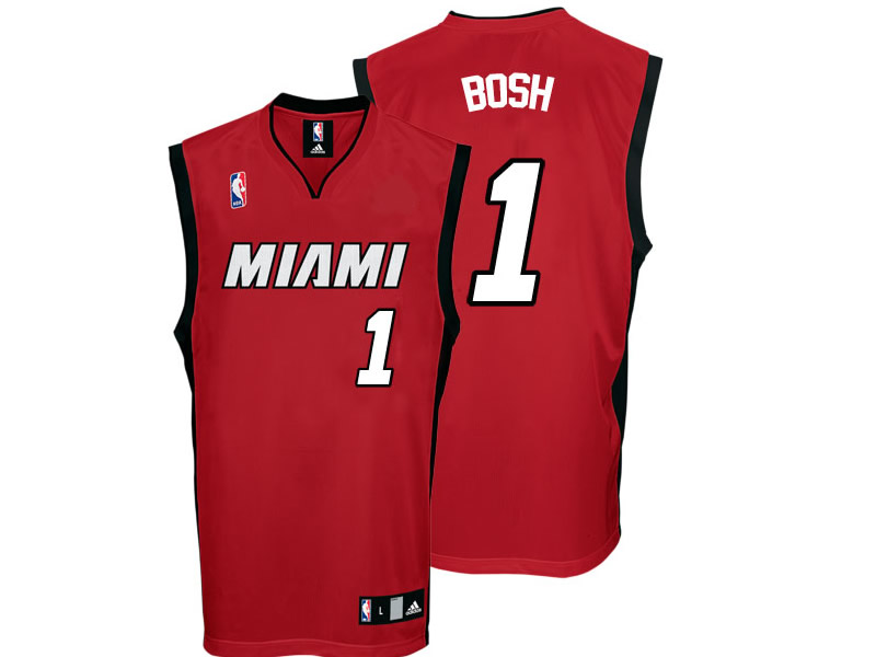 NBA adidas Miami Heat #1 Chris Bosh Red Alternate Jersey