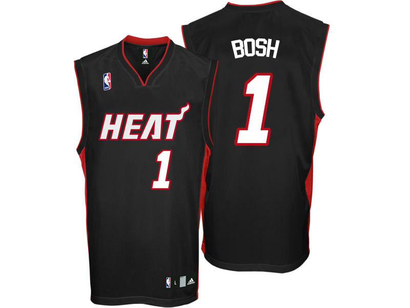 NBA adidas Miami Heat #1 Chris Bosh Black Road Jersey