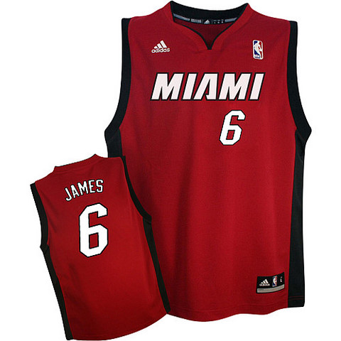 Miami Heat LeBron James 6 New Alternate Red Jersey