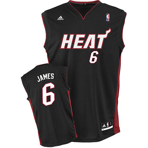 Miami Heat LeBron James 6 New Road Black Jersey