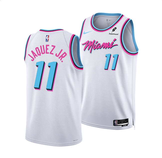 Men's Miami Heat #11 Jaime Jaquez Jr. White 2024 25 City Edition Stitched Basketball Jersey