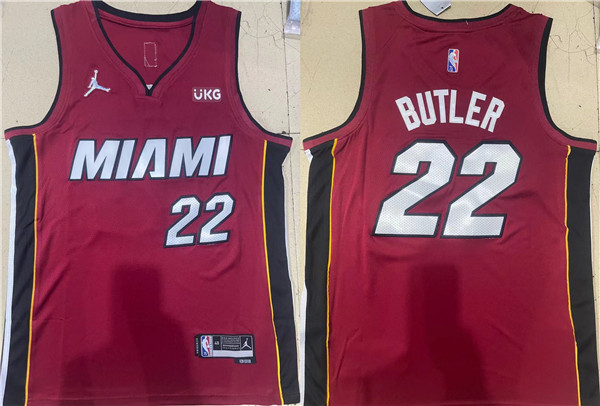 Men's Miami Heat #22 Jimmy ButlerRed Stitched Basketball Jersey