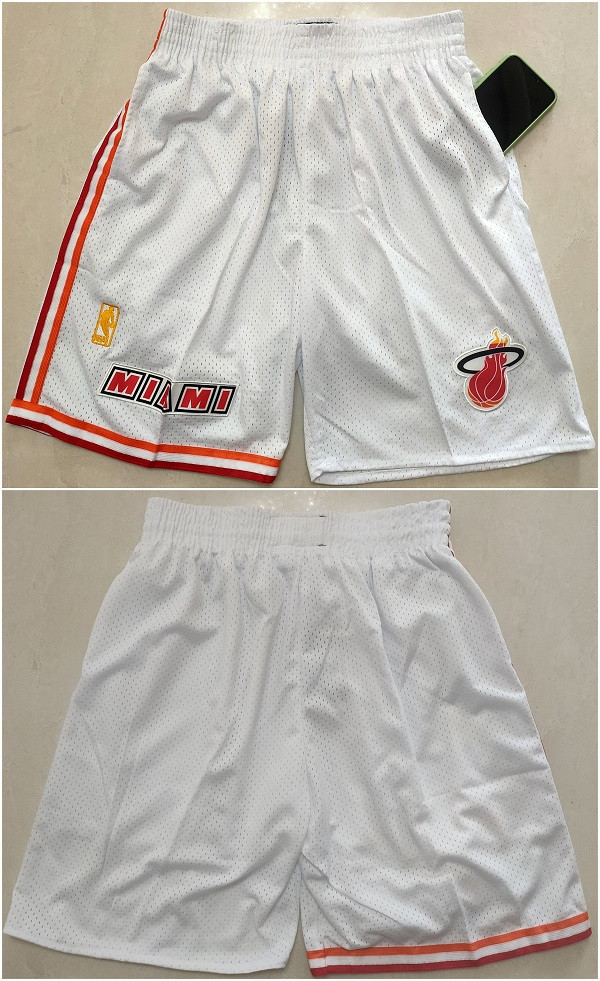 Men's Miami Heat White Shorts (Run Small)