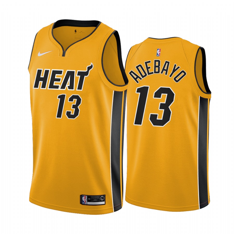 Miami Heat #13 Bam Adebayo Yellow NBA Swingman 2020-21 Earned Edition Jersey