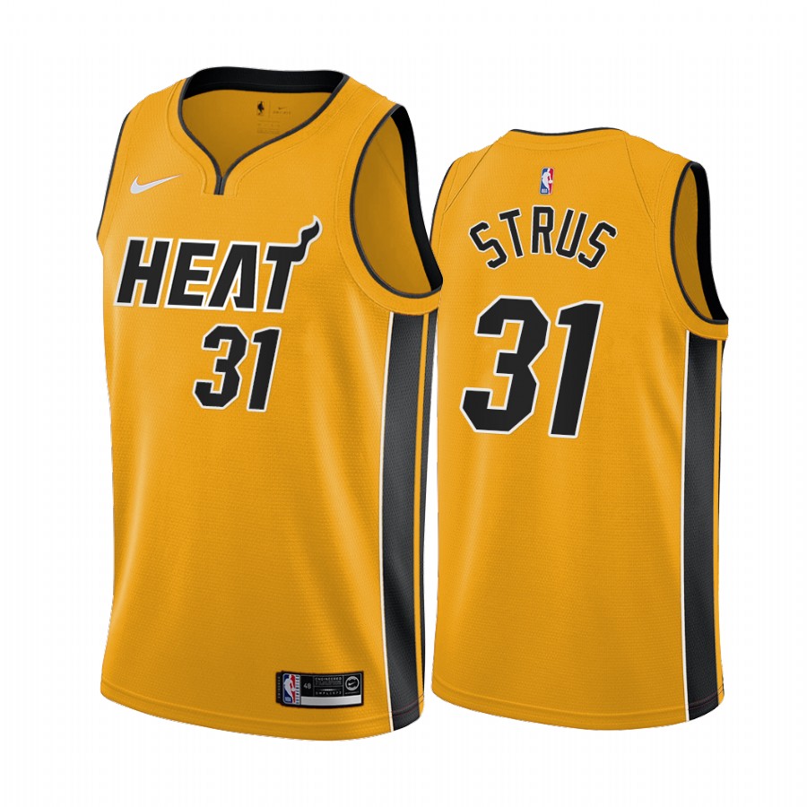 Miami Heat #31 Max Strus Yellow NBA Swingman 2020-21 Earned Edition Jersey