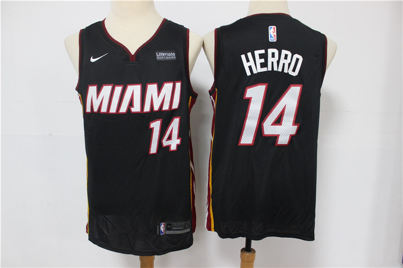 Heat 14 Tyler Herro Black Nike Swingman Jersey