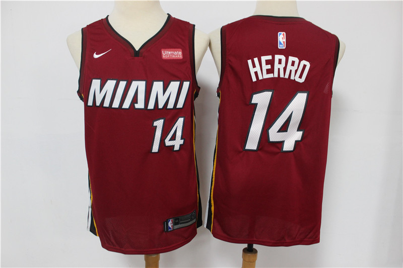 Heat 14 Tyler Herro Red Nike Swingman Jersey