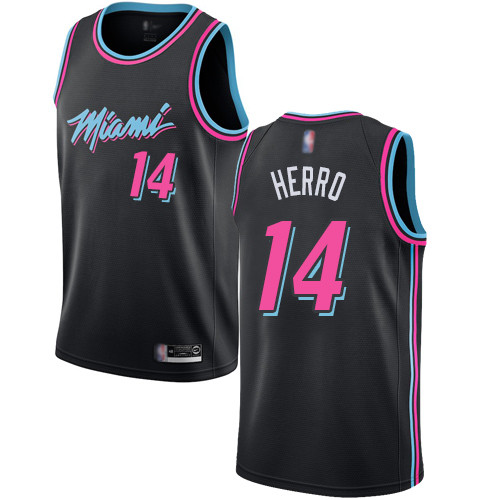 eat #14 Tyler Herro Black Basketball Swingman City Edition 2018 19 Jersey