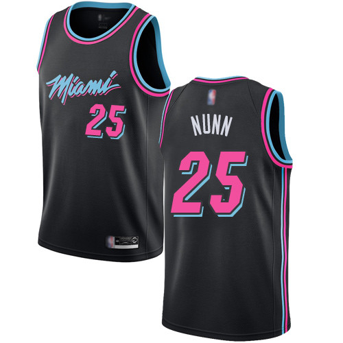 Heat #25 Kendrick Nunn Black Basketball Swingman City Edition 2018 19 Jersey