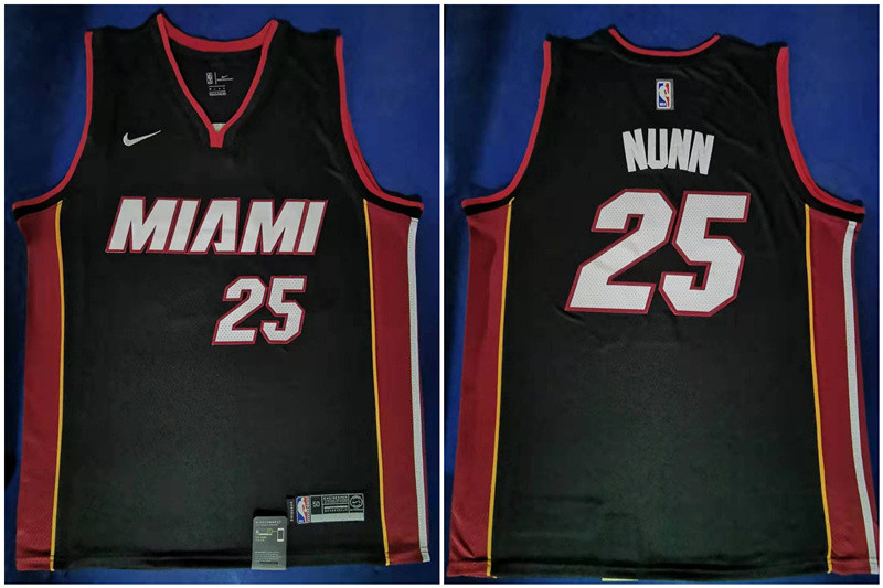 Heat 25 Kendrick Nunn Black Nike Swingman JerseyS