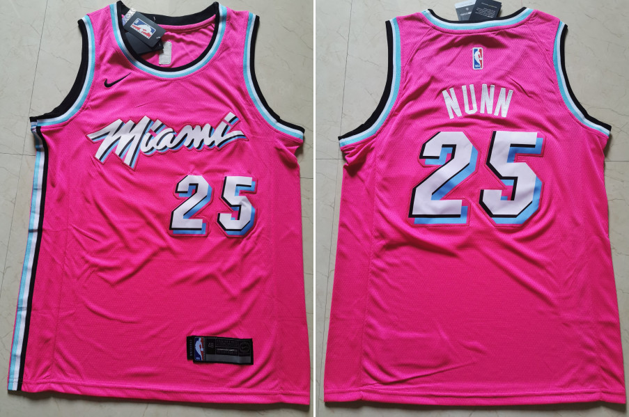 Heat 25 Kendrick Nunn Pink Nike Swingman Jersey