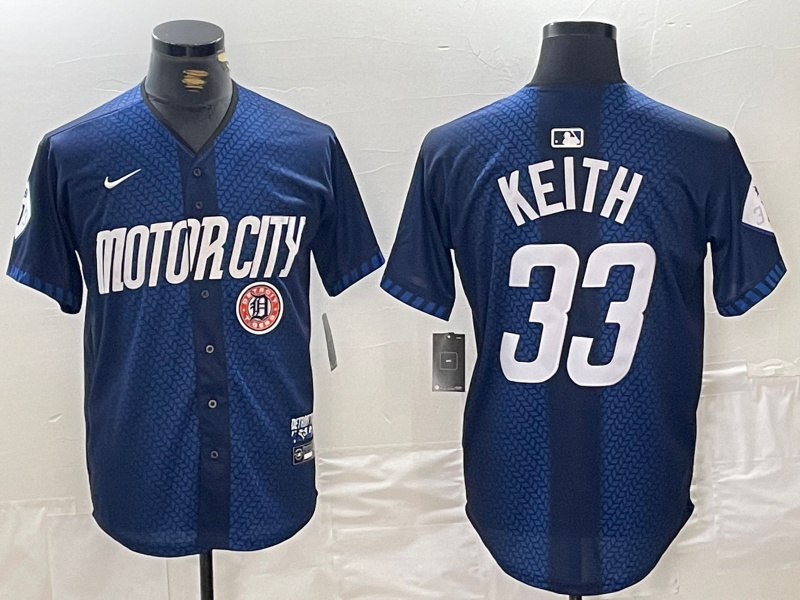 Men's Detroit Tigers #33 Colt Keith 2024 Navy City Connect Cool Base Limited Stitched Jersey 3