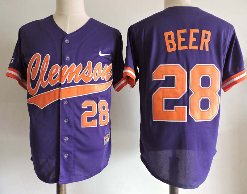 Clemson Tigers 28 Seth Beer Purple College Jersey