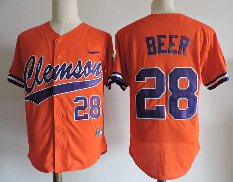 Clemson Tigers 28 Seth Beer Orange College Jersey