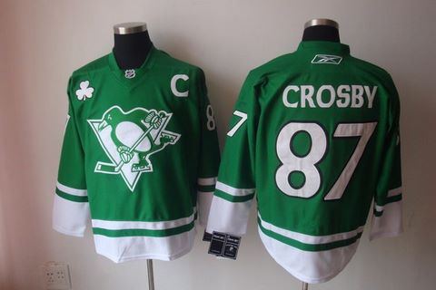 st partys day nhl pittsburgh penguins 87 sidney crosby green