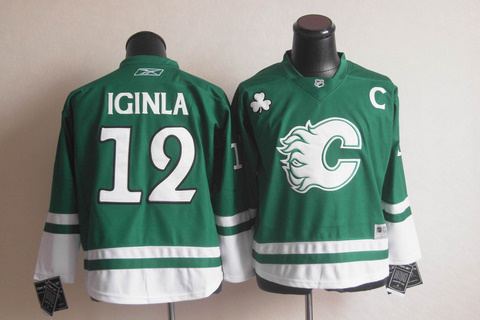 st partys day calgary flames 12 jarome iginla green jerseys