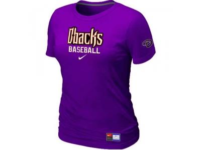 Women Arizona Diamondbacks Crimson NEW Purple Short Sleeve Practice T-Shirt