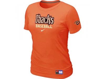 Women Arizona Diamondbacks Crimson NEW Orange Short Sleeve Practice T-Shirt