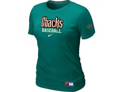 Wome Arizona Diamondbacks Crimson NEW L.Green Short Sleeve Practice T-Shirt