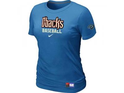 Wome Arizona Diamondbacks Crimson NEW L.blue Short Sleeve Practice T-Shirt