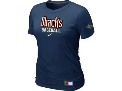 Wome Arizona Diamondbacks Crimson NEW D.Blue Short Sleeve Practice T-Shirt