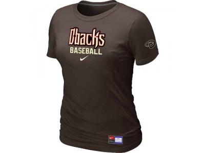 Wome Arizona Diamondbacks Crimson NEW Brown Short Sleeve Practice T-Shirt