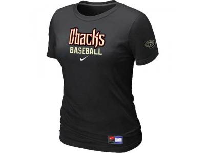 Wome Arizona Diamondbacks Crimson NEW Black Short Sleeve Practice T-Shirt