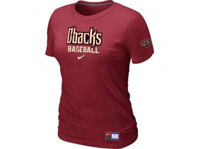 Women Arizona Diamondbacks Crimson NEW Red Short Sleeve Practice T-Shirt